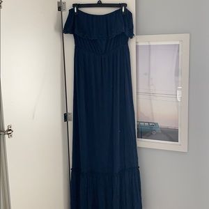 Aqua Strapless Sundress